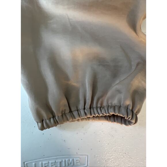 Chico's Large chicos Popover Top Size 2 Beige Geometric Boho Lace embroidered - Picture 6 of 9